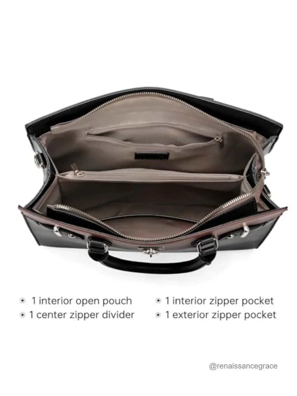 Large Satchel Purse Women Vegan Leather Structured Top Handle Bag Shoulder Work